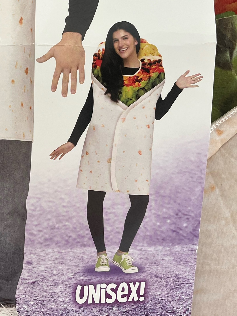 NEW White Tortilla Burrito Taco Night Halloween Adult Costume - Unisex- Food